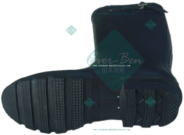 Rubber 010 - Rubber mens rain boots black rubber safety boots